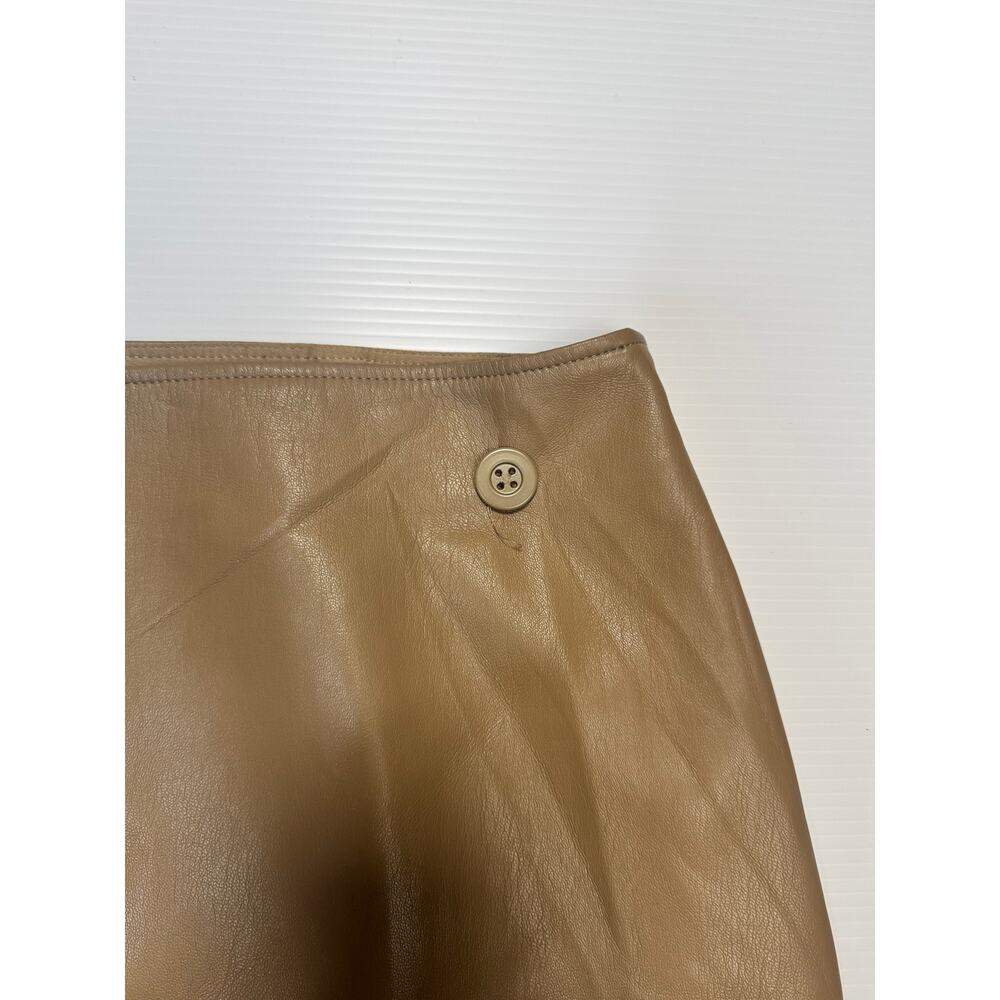 Babaton Aritzia Vicinity Faux Leather Camel Wrap Mini Skirt Women’s 10 Y2K Date - Picture 9 of 16